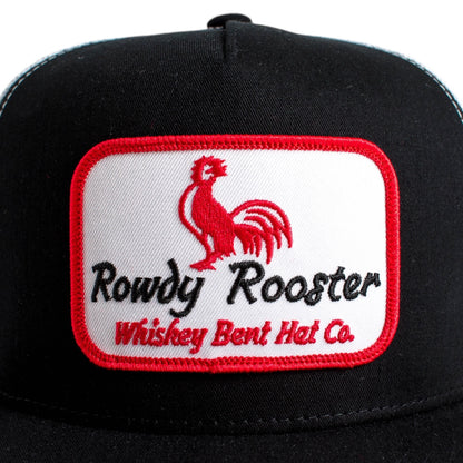 WHISKEY BENT HAT CO. Rowdy Rooster Adjustable Hat (Black/White)