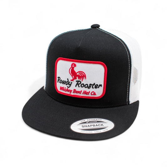 WHISKEY BENT HAT CO. Rowdy Rooster Adjustable Hat (Black/White)