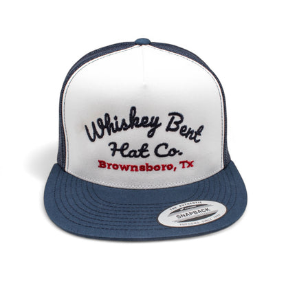 WHISKEY BENT HAT CO. The Conway Adjustable Hat (White/Navy)