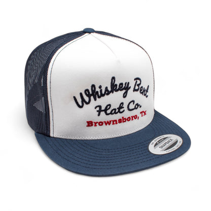 WHISKEY BENT HAT CO. The Conway Adjustable Hat (White/Navy)