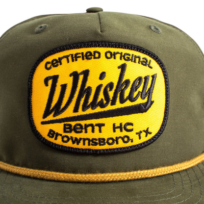 WHISKEY BENT HAT CO. Certified Original Whiskey Bent Patch Adjustable Snapback Hat (US, Alpha, One Size, One Size, Green -Sarge-)