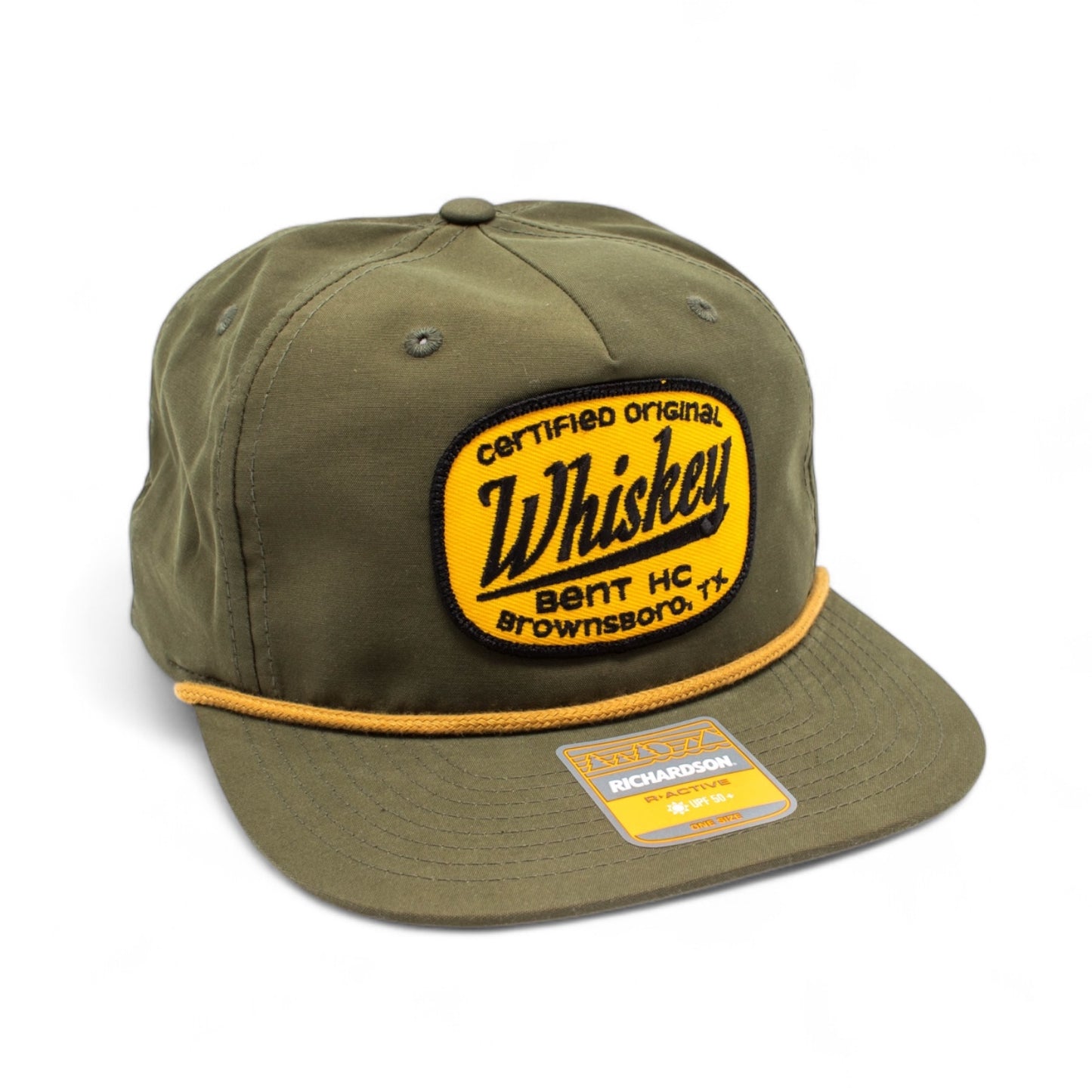 WHISKEY BENT HAT CO. Certified Original Whiskey Bent Patch Adjustable Snapback Hat (US, Alpha, One Size, One Size, Green -Sarge-)