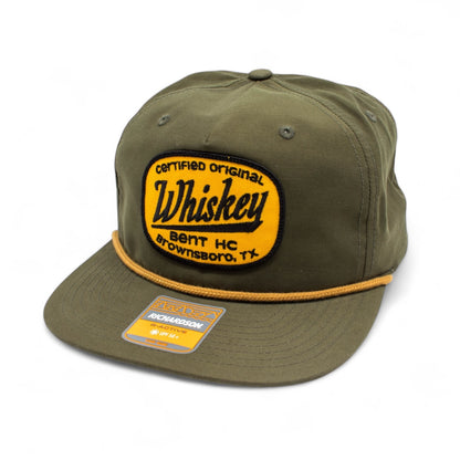 WHISKEY BENT HAT CO. Certified Original Whiskey Bent Patch Adjustable Snapback Hat (US, Alpha, One Size, One Size, Green -Sarge-)