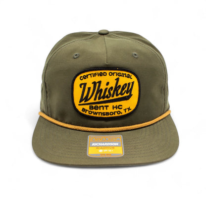 WHISKEY BENT HAT CO. Certified Original Whiskey Bent Patch Adjustable Snapback Hat (US, Alpha, One Size, One Size, Green -Sarge-)