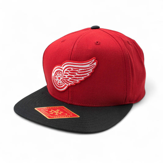 Detroit Red Wings Hat: Red/Black Snapback Flat Bill Hat | NHL