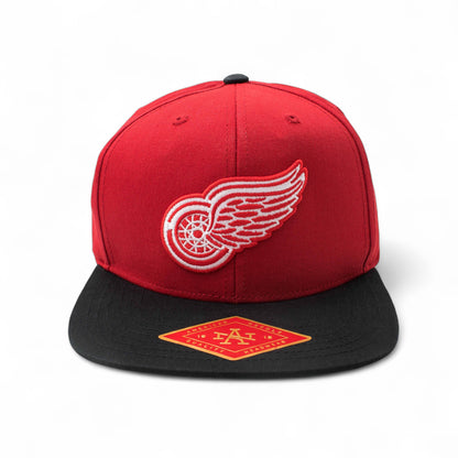 Detroit Red Wings Hat: Red/Black Snapback Flat Bill Hat | NHL