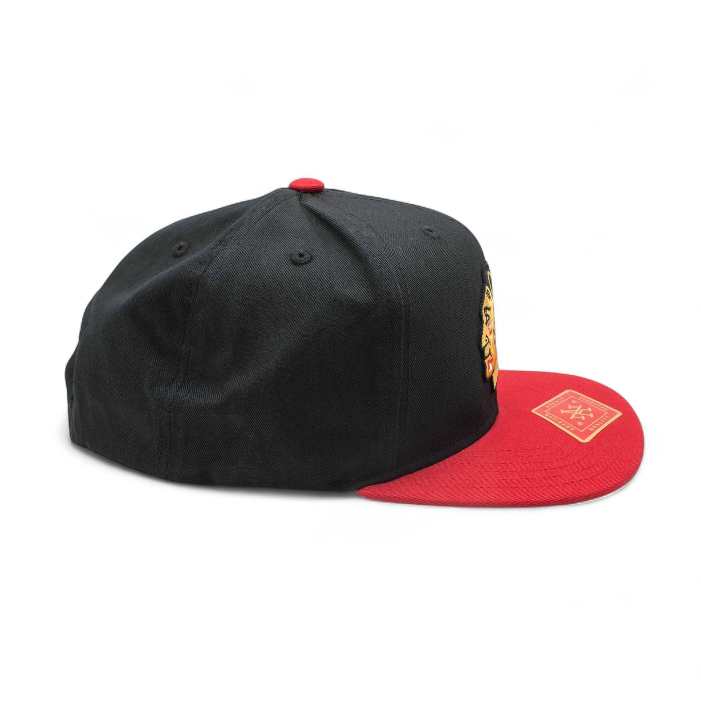 Chicago Blackhawks Hats: Black/Red Snapback Flat Bill Hat | NHL
