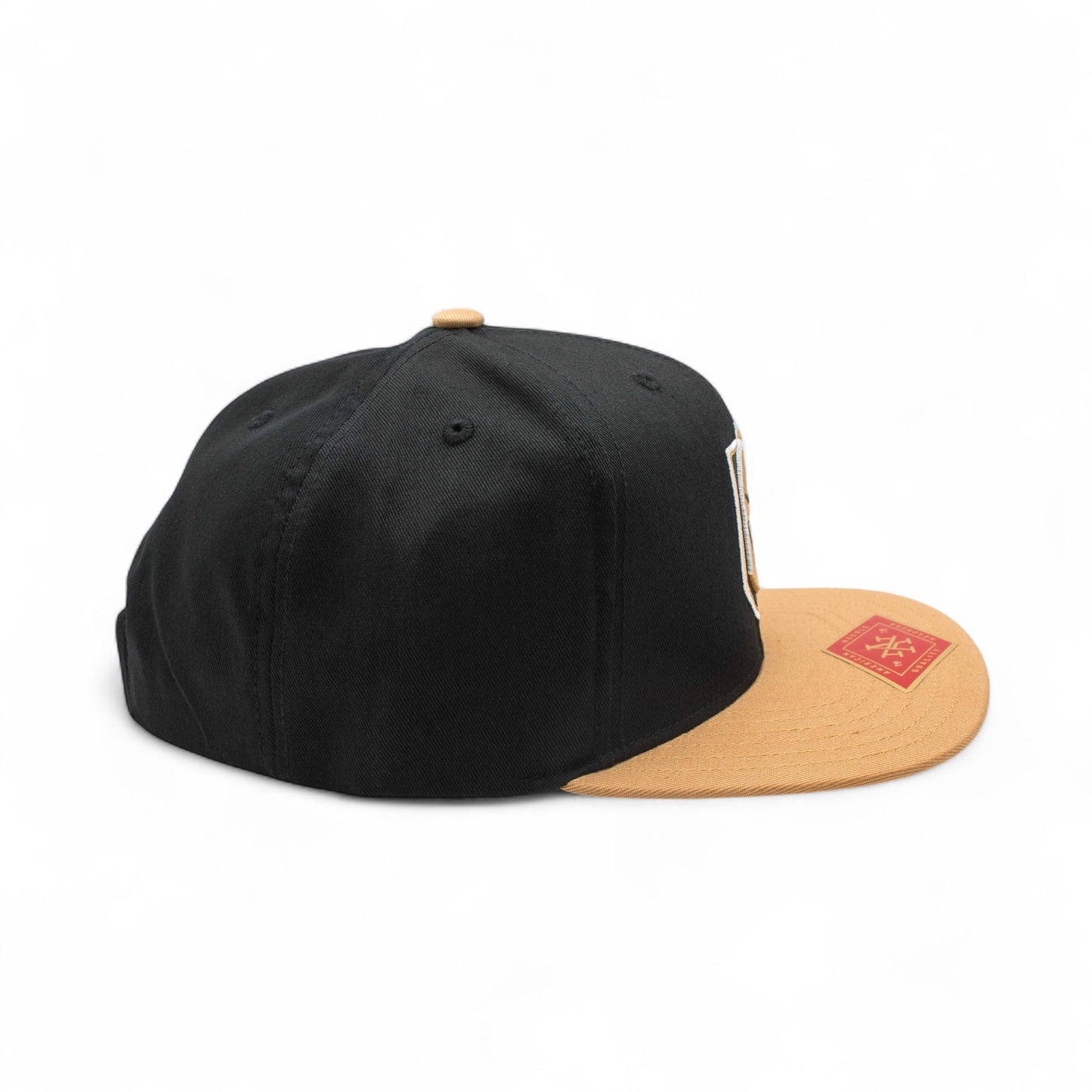 AMERICAN NEEDLE Officially Licensed NHL Las Vegas Golden Knights Team Hat, Embroidered Logo, Flat Brim, Snapback Dark Black/Gold