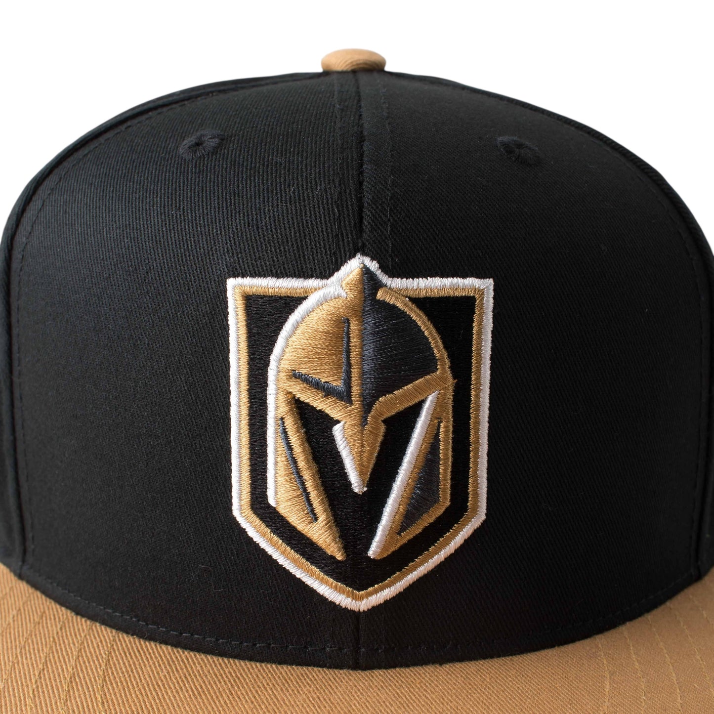 AMERICAN NEEDLE Officially Licensed NHL Las Vegas Golden Knights Team Hat, Embroidered Logo, Flat Brim, Snapback Dark Black/Gold