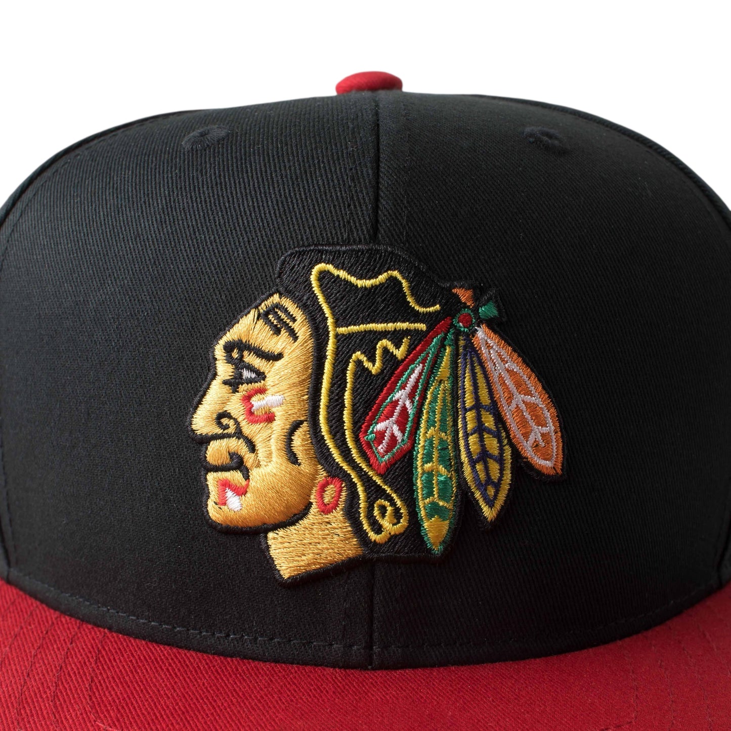 Chicago Blackhawks Hats: Black/Red Snapback Flat Bill Hat | NHL