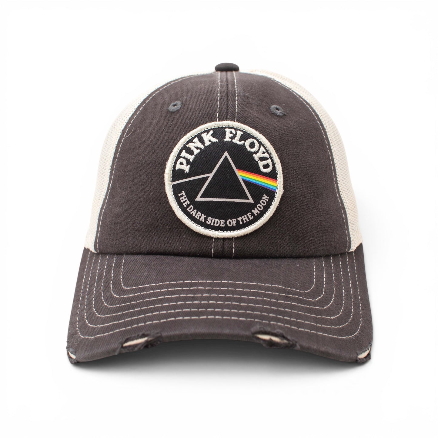 American Needle Officially Licensed Pink Floyd Distressed Patch Hat, Mesh Back, Unstructured, Adjustable Snapback, New