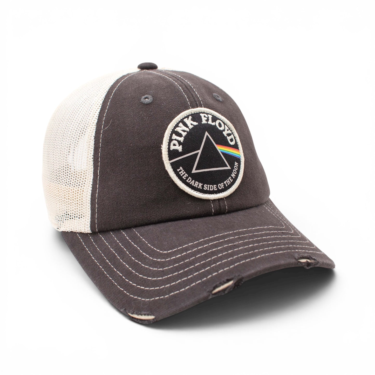 American Needle Officially Licensed Pink Floyd Distressed Patch Hat, Mesh Back, Unstructured, Adjustable Snapback, New