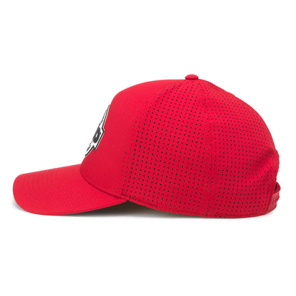 TKO Strength & Performance Hats: Red/White Cooling Mesh PVC Patch Hat | Workout