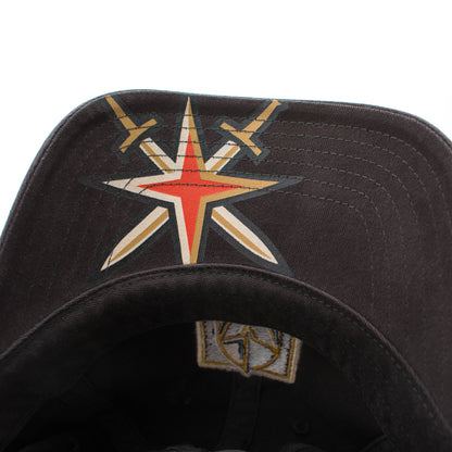 AMERICAN NEEDLE NHL Vegas Golden Knights Hockey Team New Raglan Adjustable Baseball Hat, Black (36672B-VGK-BLK)