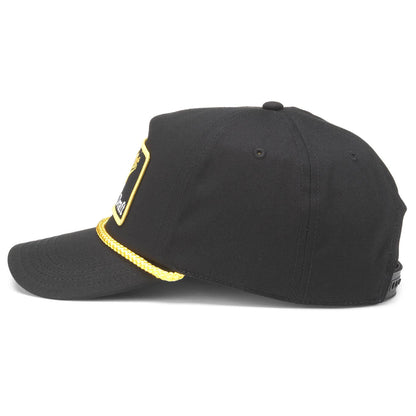 Miller Genuine Draft Hat: Black/Gold Adjustable Snapback Rope Hat | Beer