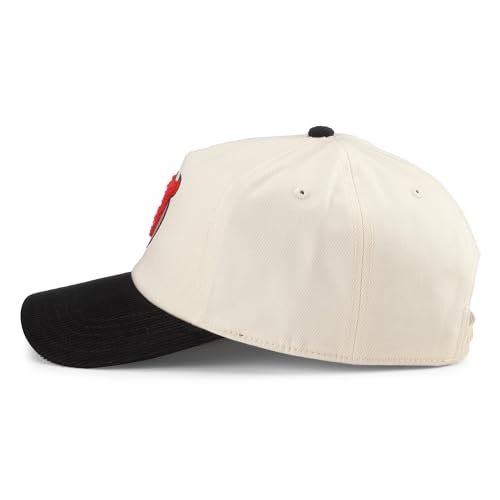 AMERICAN NEEDLE New Jersey Devils NHL Burnett Adjustable Snapback Baseball Hat, Cream/Black (23020A-NJD-CRBK)