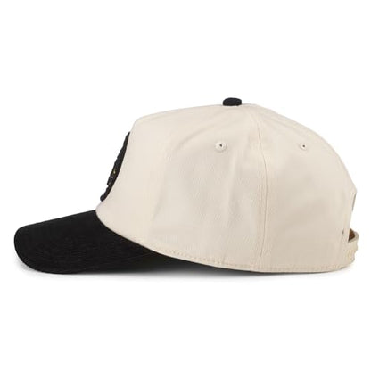 AMERICAN NEEDLE Boston Bruins NHL Burnett Adjustable Snapback Baseball Hat, Cream/Black (23020A-BBR-CRBK)
