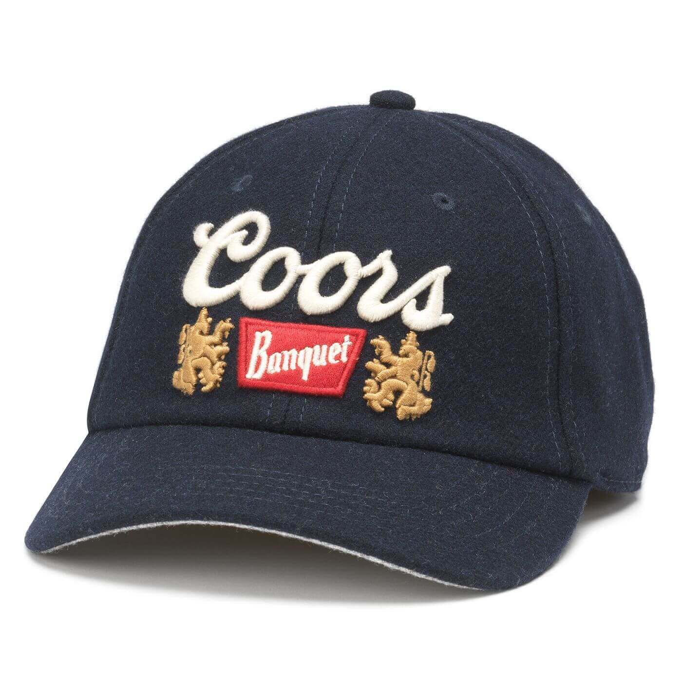 Coors Banquet Hats: Dark Blue Strapback Dad Hat | Beer Brands