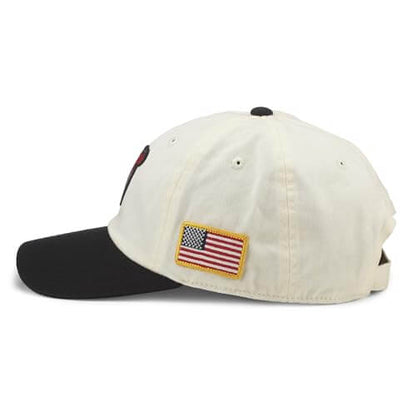 AMERICAN NEEDLE United Slouch NHL Team Casual Dad Hat New Jersey Devils, Ivory/Black (43572A-NJD)