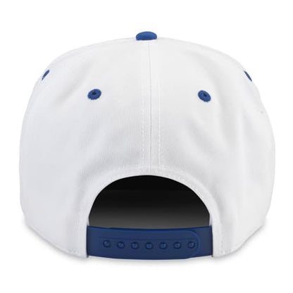 AMERICAN NEEDLE Ford Roscoe Adjustable Snapback Baseball Hat, White/Royal Blue (23008A-FORD-WHRO)