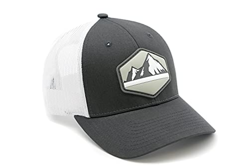 HGP Mountain View PVC Patch Charcoal Grey/White Snapback Trucker Hat 2