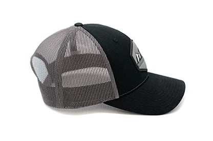 HGP Mountain View PVC Patch Black/Charcoal Grey Snapback Trucker Hat 4