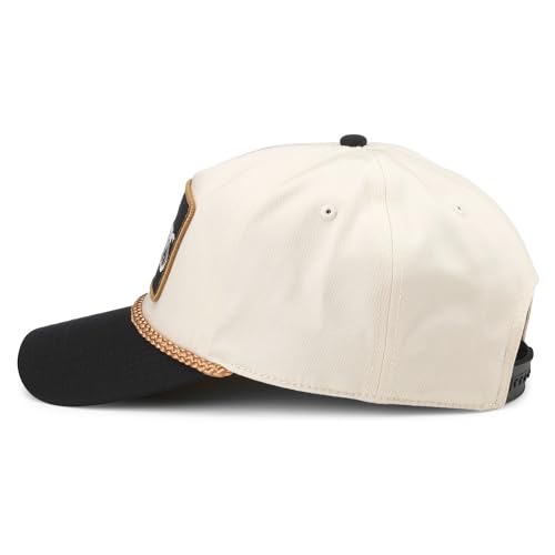 AMERICAN NEEDLE The Beatles Roscoe Adjustable Snapback Baseball Hat, Ivory/Black (23008A-BEATLES-IBLK)