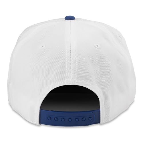 AMERICAN NEEDLE Toronto Maple Leafs NHL Roscoe Adjustable Snapback Baseball Hat, White/Royal (23008A-TML-WHRY)