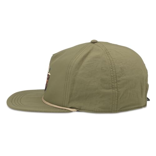 AMERICAN NEEDLE Smokey The Bear Catalina Adjustable Snapback Baseball Hat, Army Green (23023A-SBEAR-ARMY)