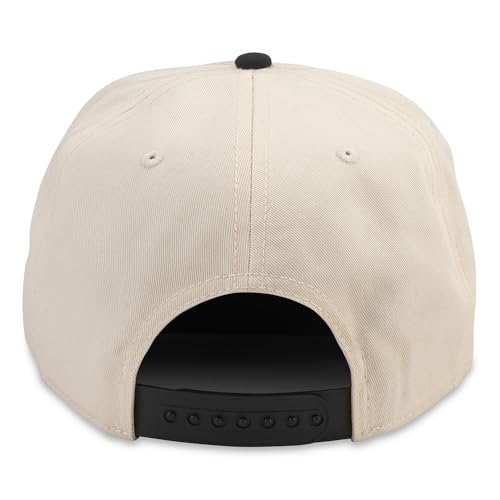 AMERICAN NEEDLE Ace Hardware Roscoe Adjustable Snapback Baseball Hat, Ivory/Black (23008A-ACEH-IBLK)
