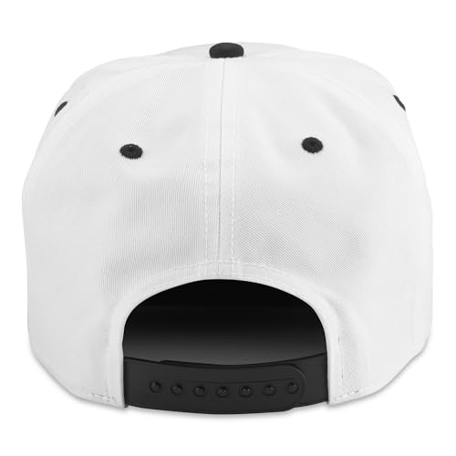 AMERICAN NEEDLE Miller Racing Roscoe Adjustable Snapback Baseball Hat, White/Black (23008B-MHL-WHBL)