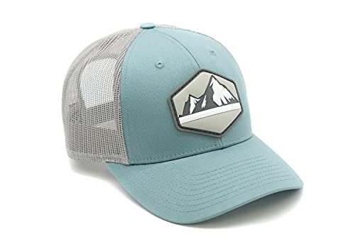 HGP Mountain View PVC Patch Teal/Grey Snapback Trucker Hat 2
