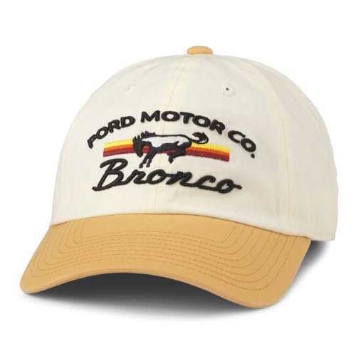 AMERICAN NEEDLE Ford Bronco Ballpark Adjustable Buckle Strap Baseball Dad Hat (20001B-BRONCO-IVAY)