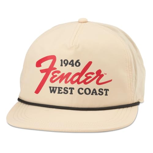 AMERICAN NEEDLE Fender Catalina Adjustable Snapback Baseball Hat, Sand (23023A-FEND-SAND)