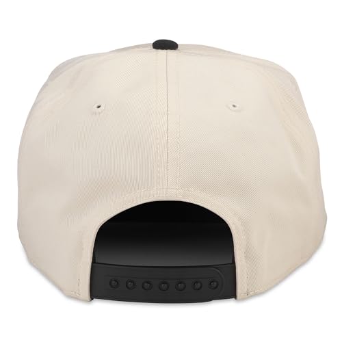 AMERICAN NEEDLE The Beatles Roscoe Adjustable Snapback Baseball Hat, Ivory/Black (23008A-BEATLES-IBLK)