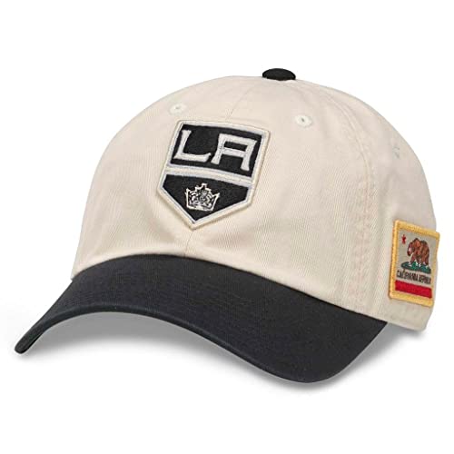 AMERICAN NEEDLE United Slouch NHL Team Casual Dad Hat Los Angeles Kings, Ivory/Black (43572A-LAK)