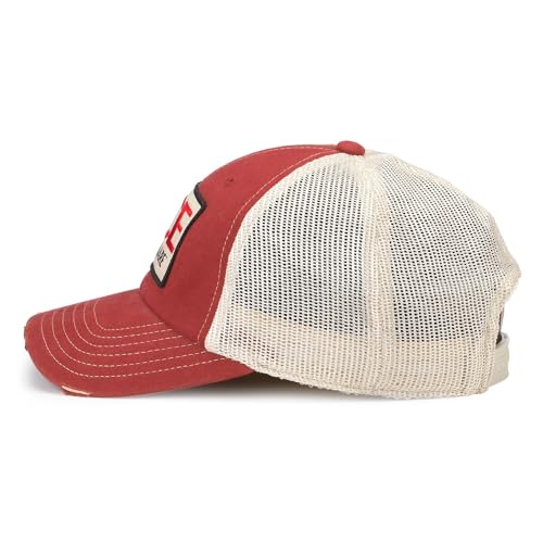 AMERICAN NEEDLE Ace Hardware Orville Adjustable Snapback Baseball Hat, Stone/Red (23001B-ACEH-STRD)