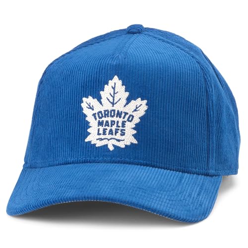 AMERICAN NEEDLE Toronto Maple Leafs NHL Corduroy Valin Adjustable Snapback Baseball Hat, Royal (23022A-TML-ROY)