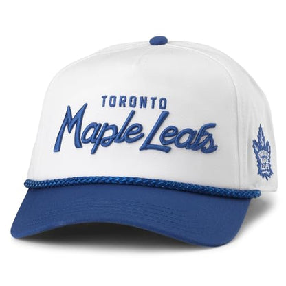 AMERICAN NEEDLE Toronto Maple Leafs NHL Roscoe Adjustable Snapback Baseball Hat, White/Royal (23008A-TML-WHRY)