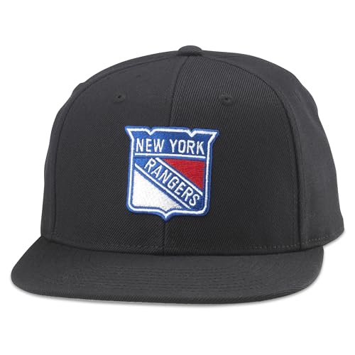 AMERICAN NEEDLE 400 Series NHL Team Hat, New York Rangers, All Black