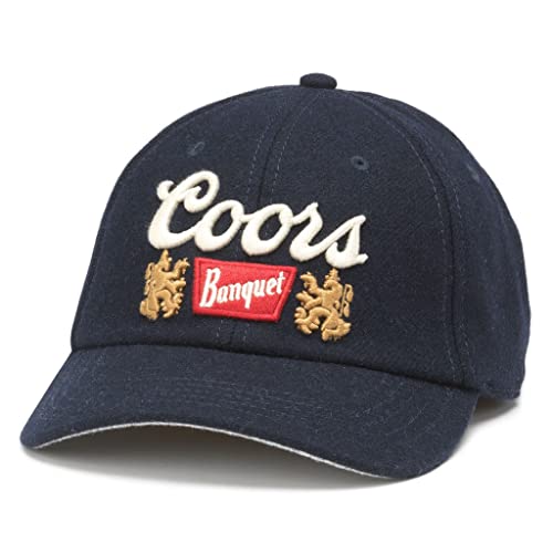 AMERICAN NEEDLE Archive Legend Coors Banquet Beer Adjustable Buckle Strap Baseball Dad Hat (21005A-COORS-NAVY)
