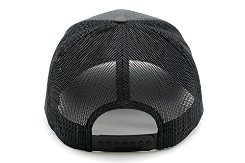 HGP Mountain View PVC Patch Charcoal Grey/Black Snapback Trucker Hat 3
