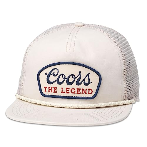 AMERICAN NEEDLE Coors Beer Wyatt Adjustable Snapback Trucker Baseball Hat (23014A-COORS-IVOR) Ivory