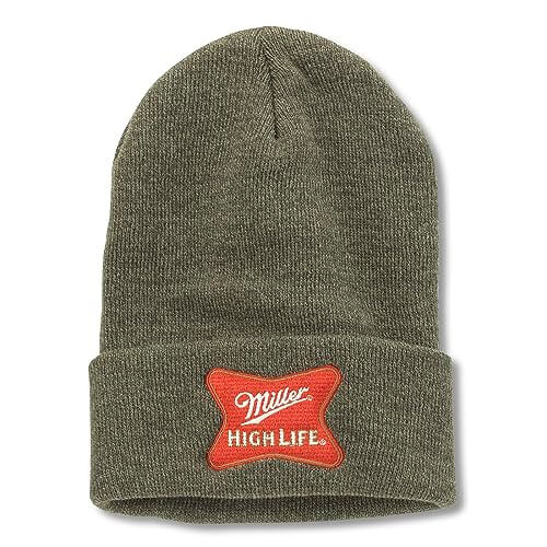 AMERICAN NEEDLE Miller HIGH Life Patch Terrain Knit Cuff Beanie HAT, Green, Authentic, New