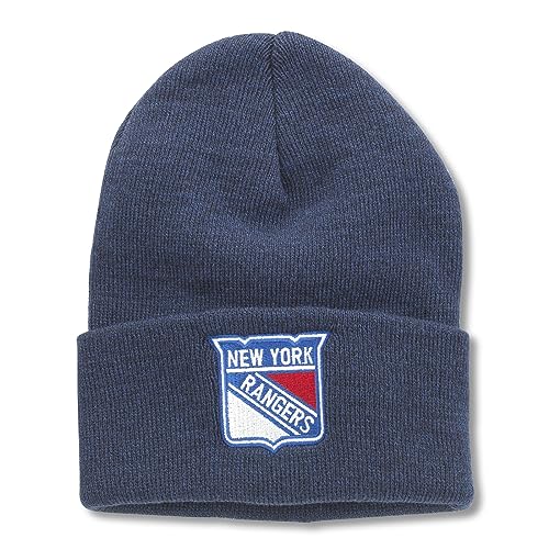 AMERICAN NEEDLE Officially Licensed NHL Hockey Team Logo Cap, Terrain Knit Beanie, Winter Hat, Authentic, New (Rangers (Heather Breaker Blue)