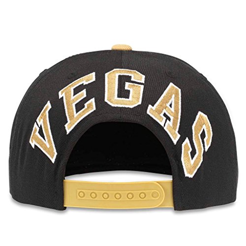 AMERICAN NEEDLE Blockhead 2 NHL Team Flat Brim Hat, Las Vegas Golden Knights, Black/Gold (43732A-VGK)