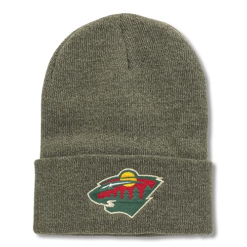 AMERICAN NEEDLE Officially Licensed NHL Hockey Team Logo Cap, Terrain Knit Beanie, Winter Hat, Authentic, New (Wild (Heather Hunter Green)
