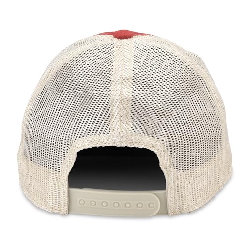 AMERICAN NEEDLE Ace Hardware Orville Adjustable Snapback Baseball Hat, Stone/Red (23001B-ACEH-STRD)