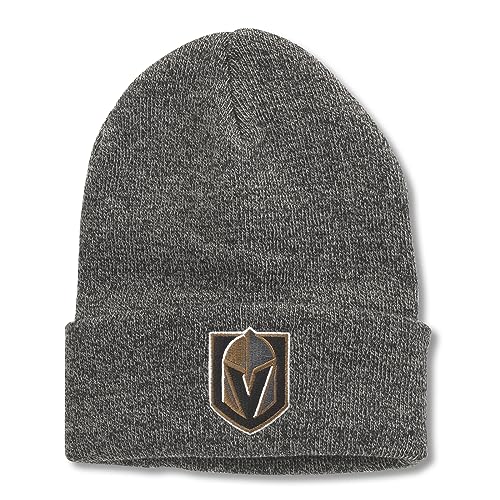 AMERICAN NEEDLE Officially Licensed NHL Hockey Team Logo Cap, Terrain Knit Beanie, Winter Hat, Authentic, New (Golden Knights (Heather Black)