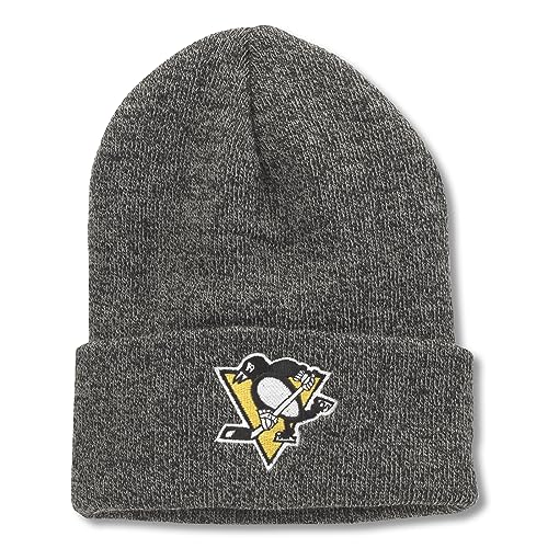 AMERICAN NEEDLE Officially Licensed NHL Hockey Team Logo Cap, Terrain Knit Beanie, Winter Hat, Authentic, New (Penguins (Heather Black)